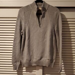 DKNY Light Gray Zip-Up Sweater, Size S